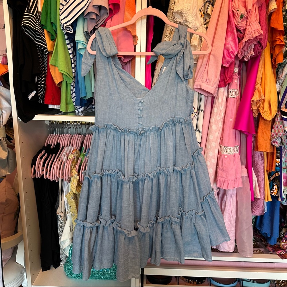 Free the Roses tiered ruffle mini dress size m